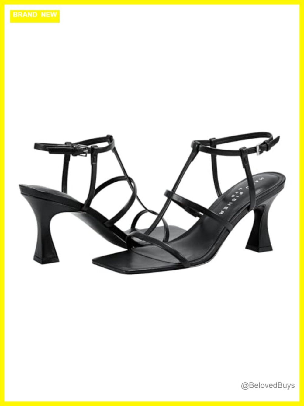 Marc Fisher LTD Dennie Leather Heeled Dress Sandal Square Toe Stiletto